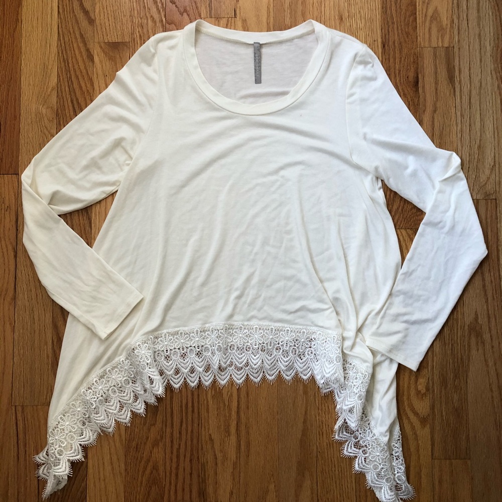 🍎 Red Lolly White Lace Semi Crop Top